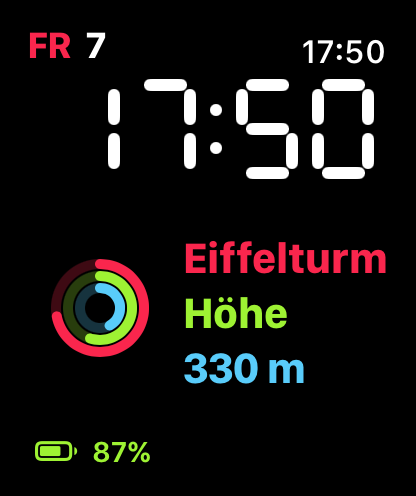 Watch Peek · Zifferblatt auf der Apple Watch