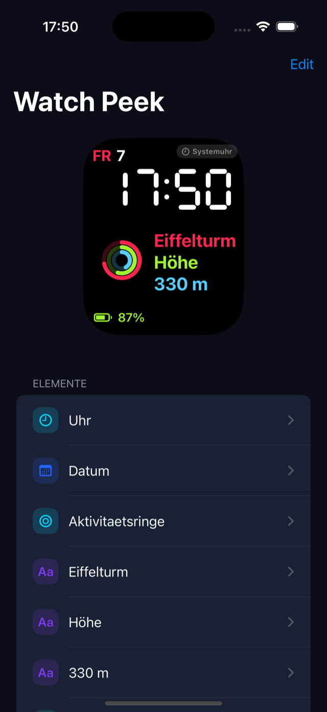 Watch Peek · iPhone-Generator mit Live-Vorschau